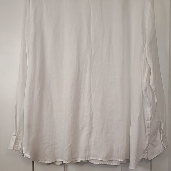J.jill Everyday Linen Button-Front Shirt White Size - Picture 9 of 14